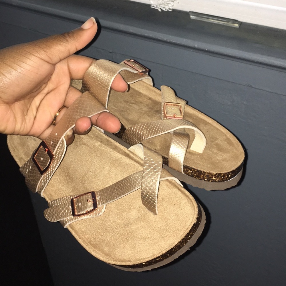 Time and tru gold sandals